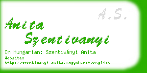 anita szentivanyi business card